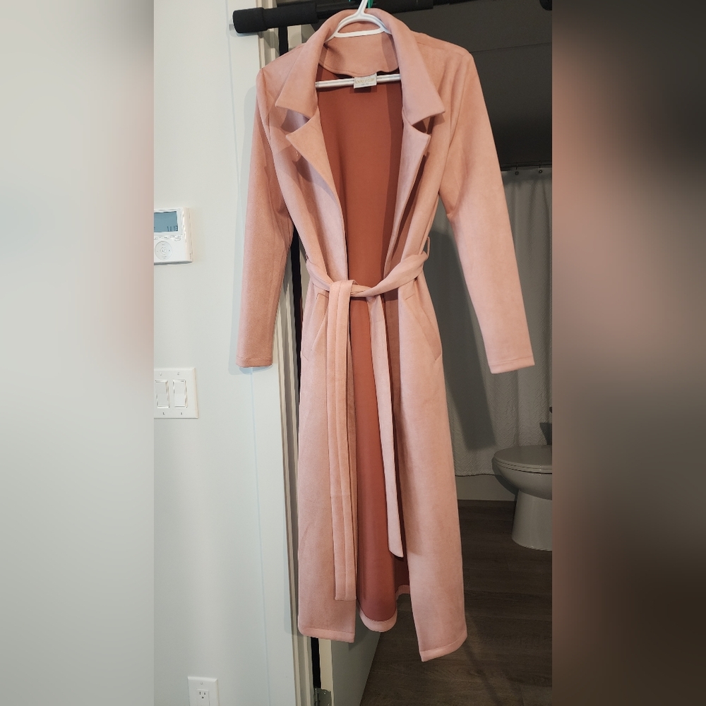 Women's Pink Belted Coat